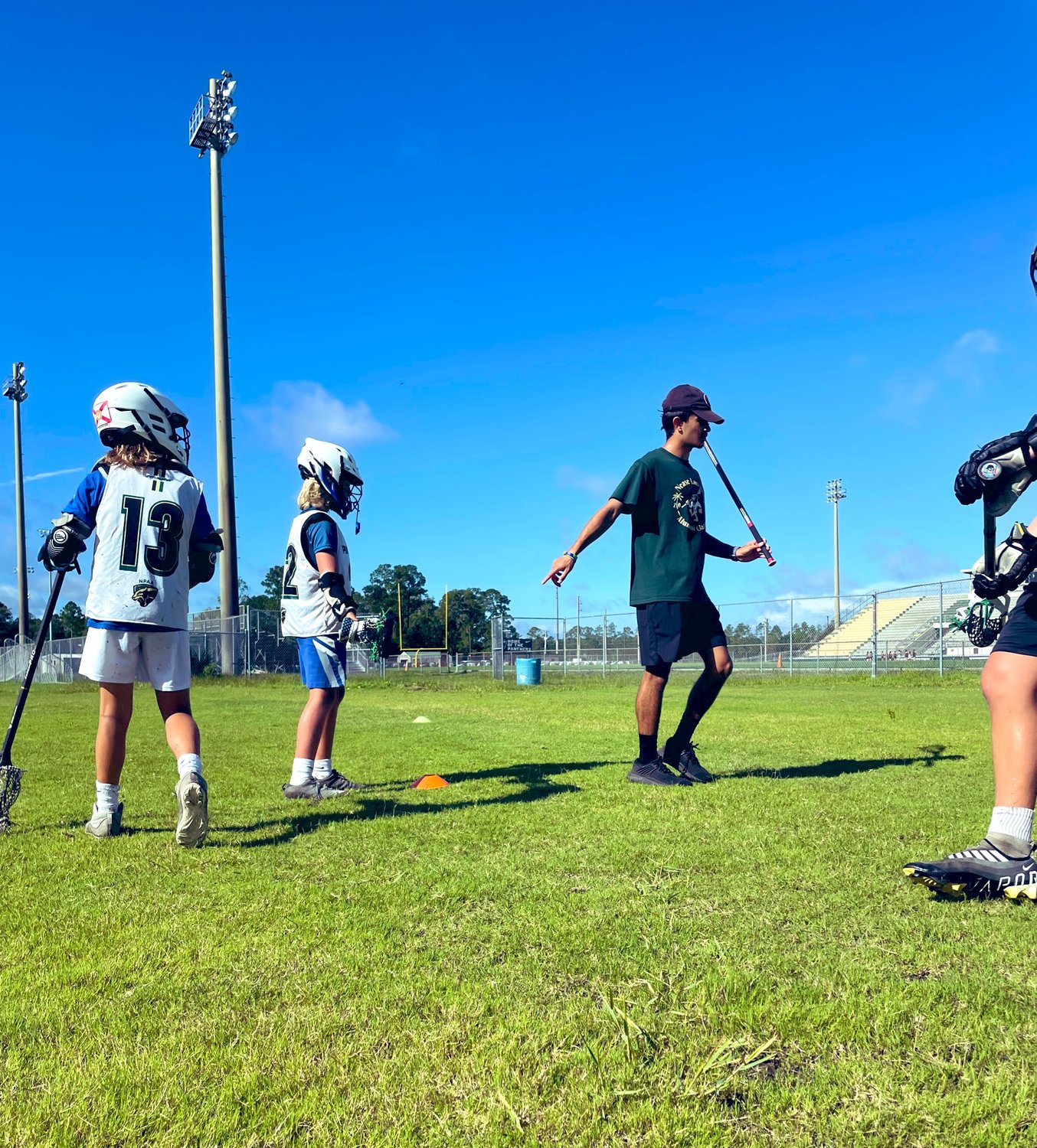 Current Nease boys lacrosse players served as instructors during the camp.